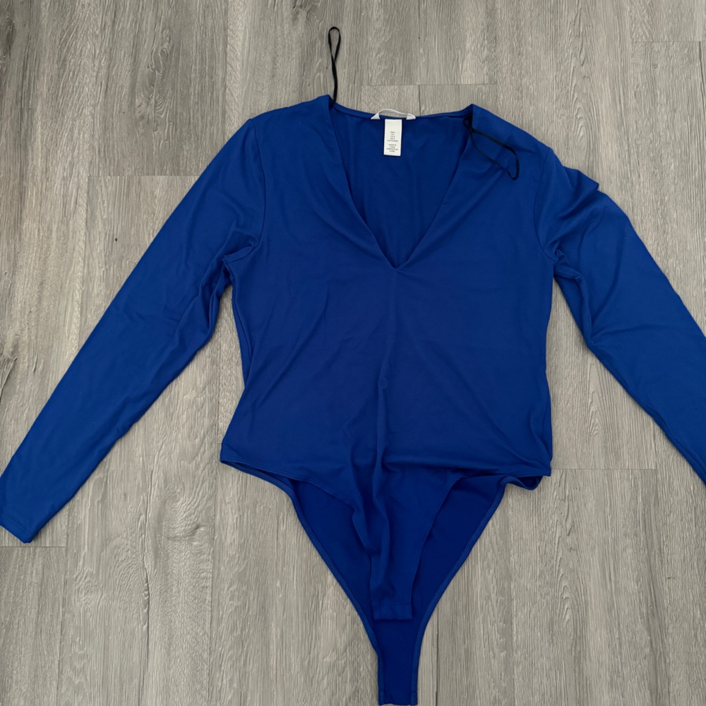 Blue long sleeve bodysuit
